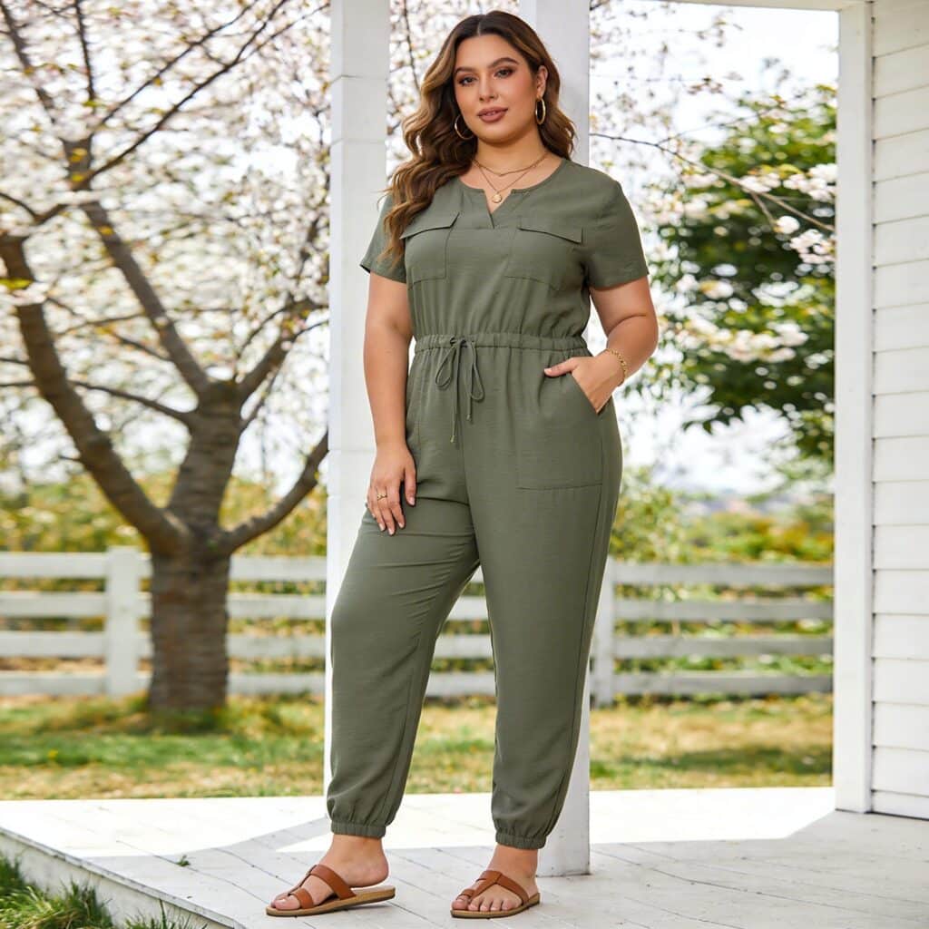 Casual Jumpsuit with Flat Sandals