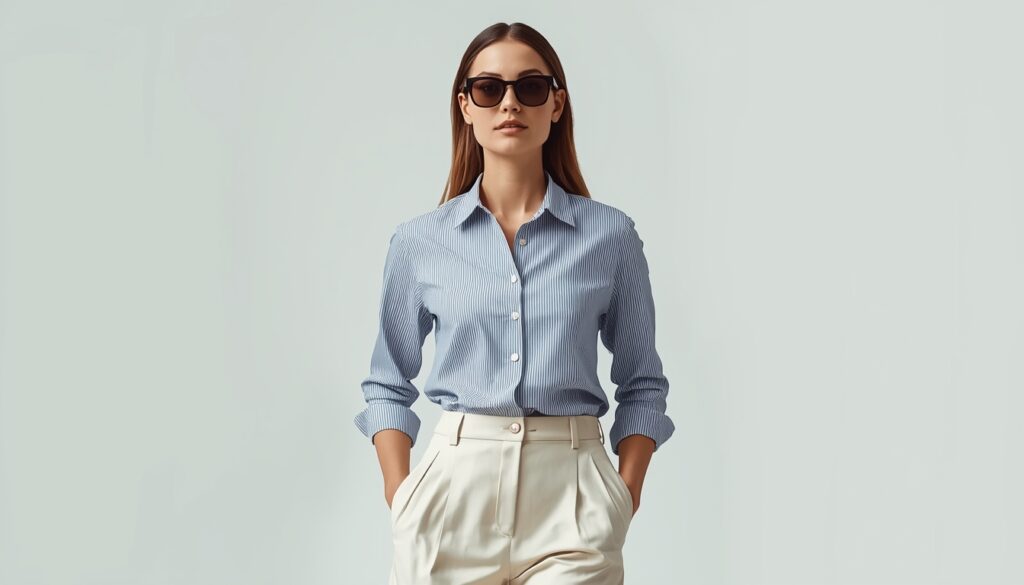Crisp Shirt with Pleated Trousers