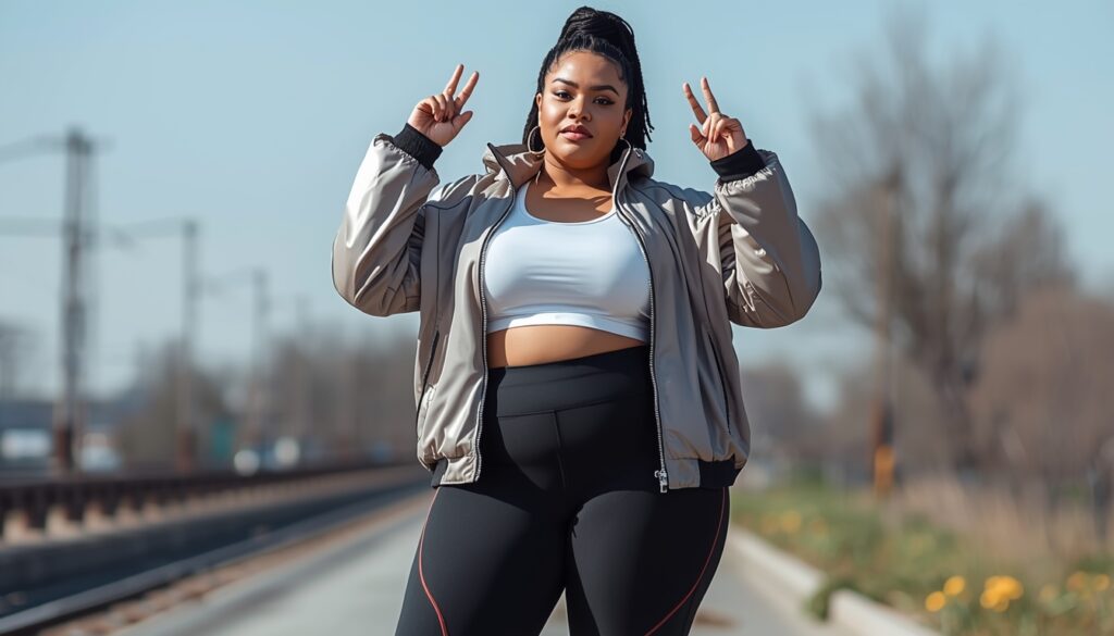 Sporty Jacket with Leggings and Sneakers