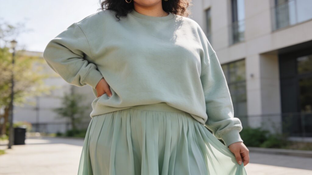 Sweatshirt with Midi Skirt