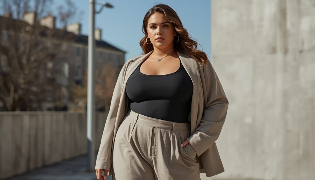 Tank Top, Cropped Jacket, and Soft Trousers