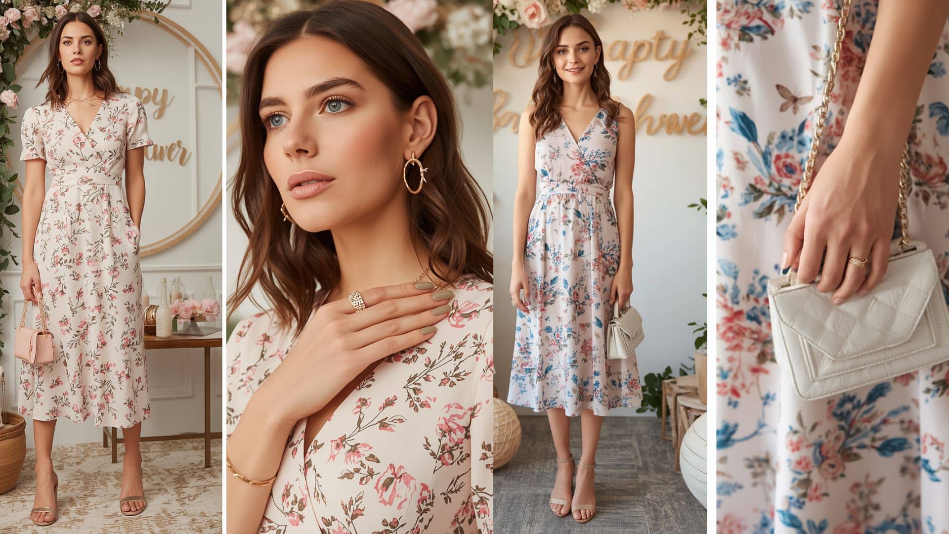 baby shower guest outfit midi dress look
