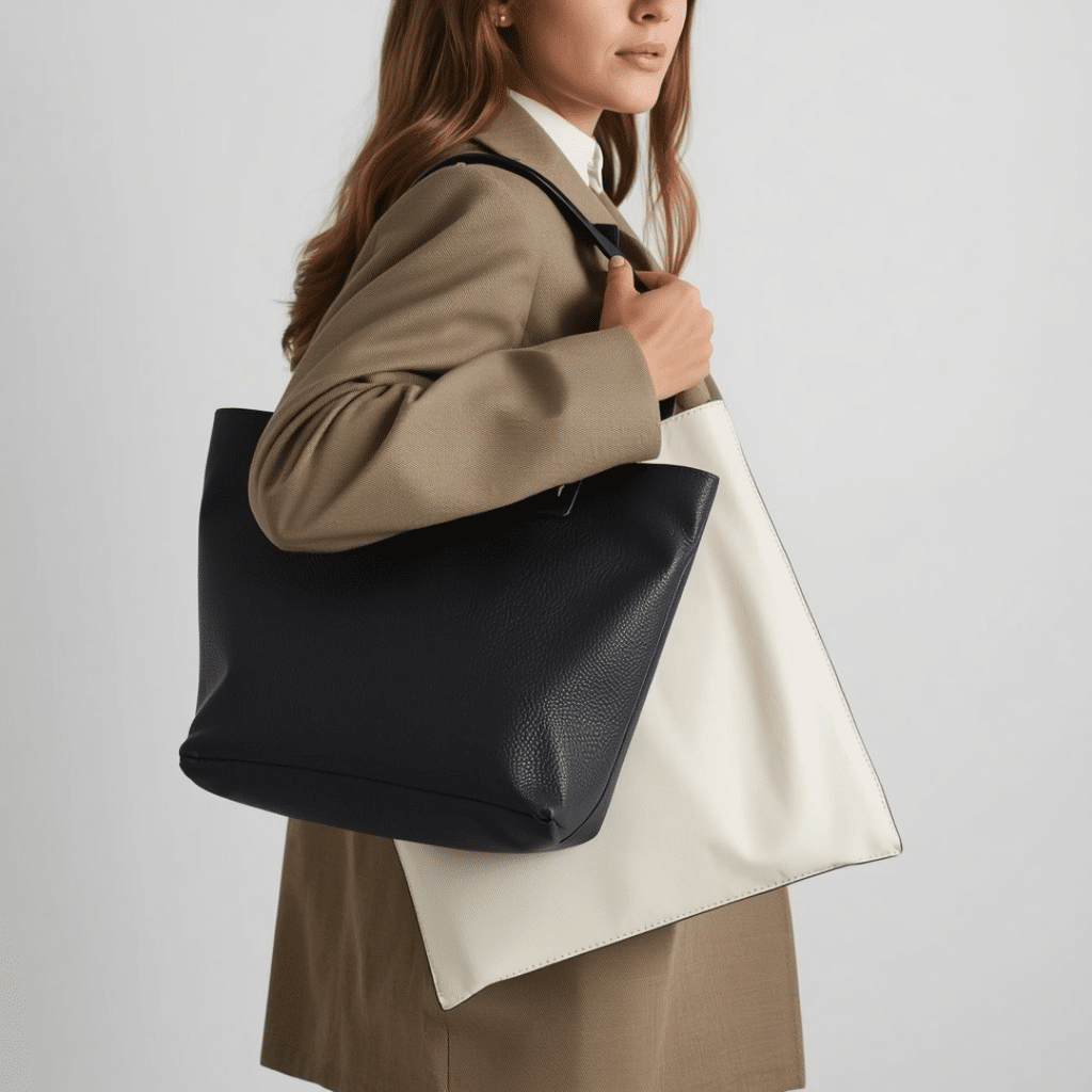 Affordable Fall Bags for Women: Black Shoulder Bag & Cream Structured Tote