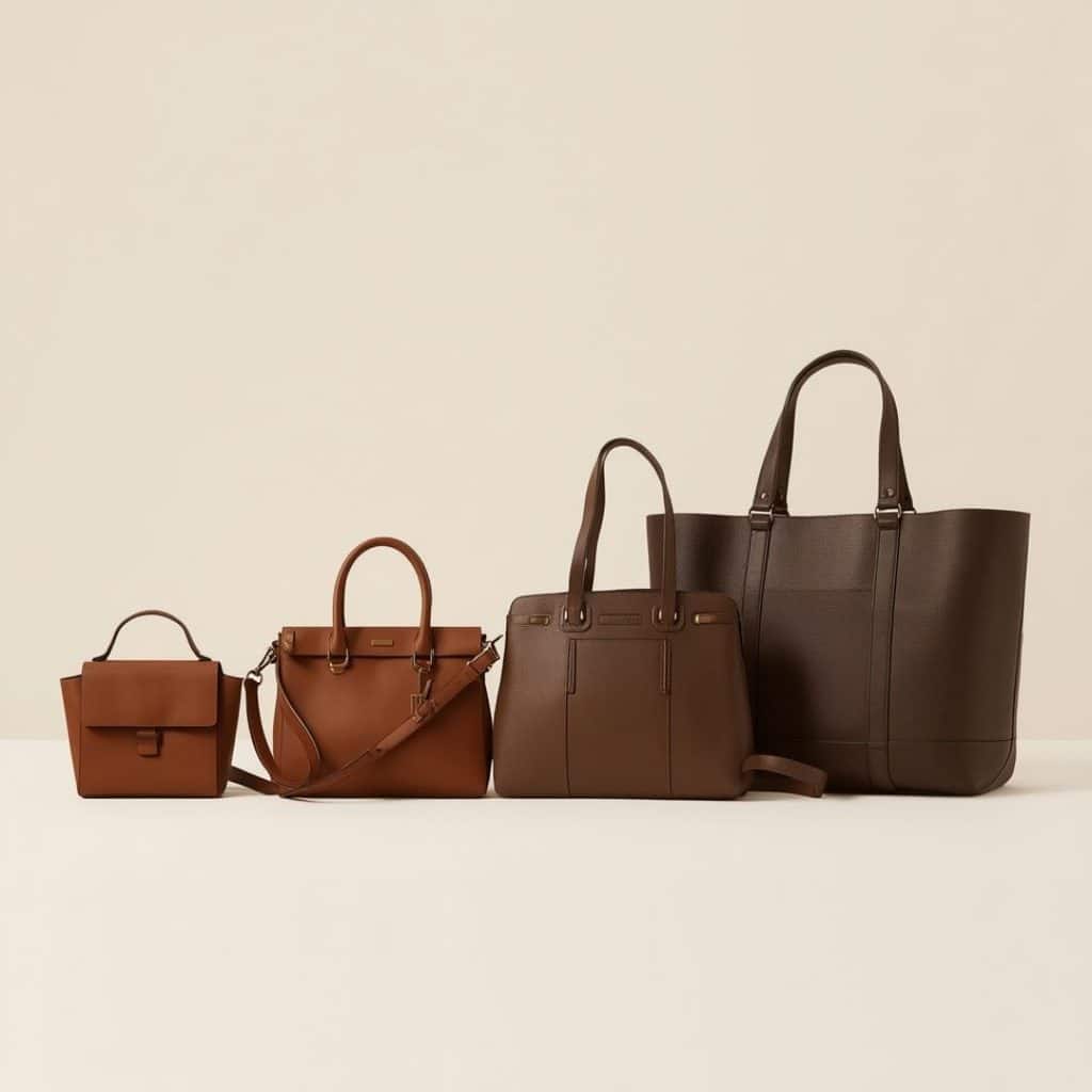 Brown shoulder bag crossbody satchel and tote in different shades