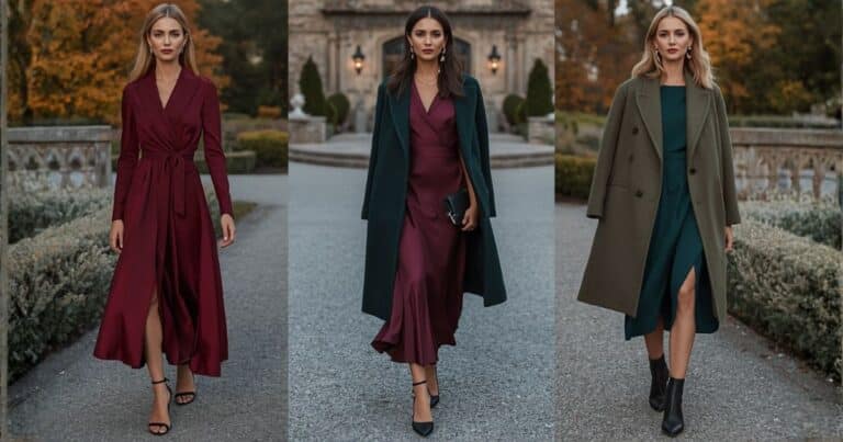 fall wedding guest outfits for cold weather